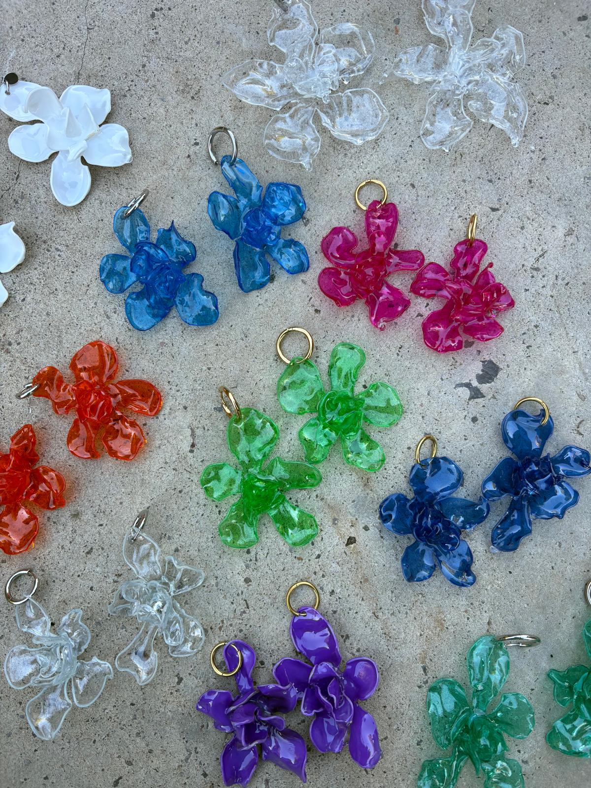 Pendientes flor grandes