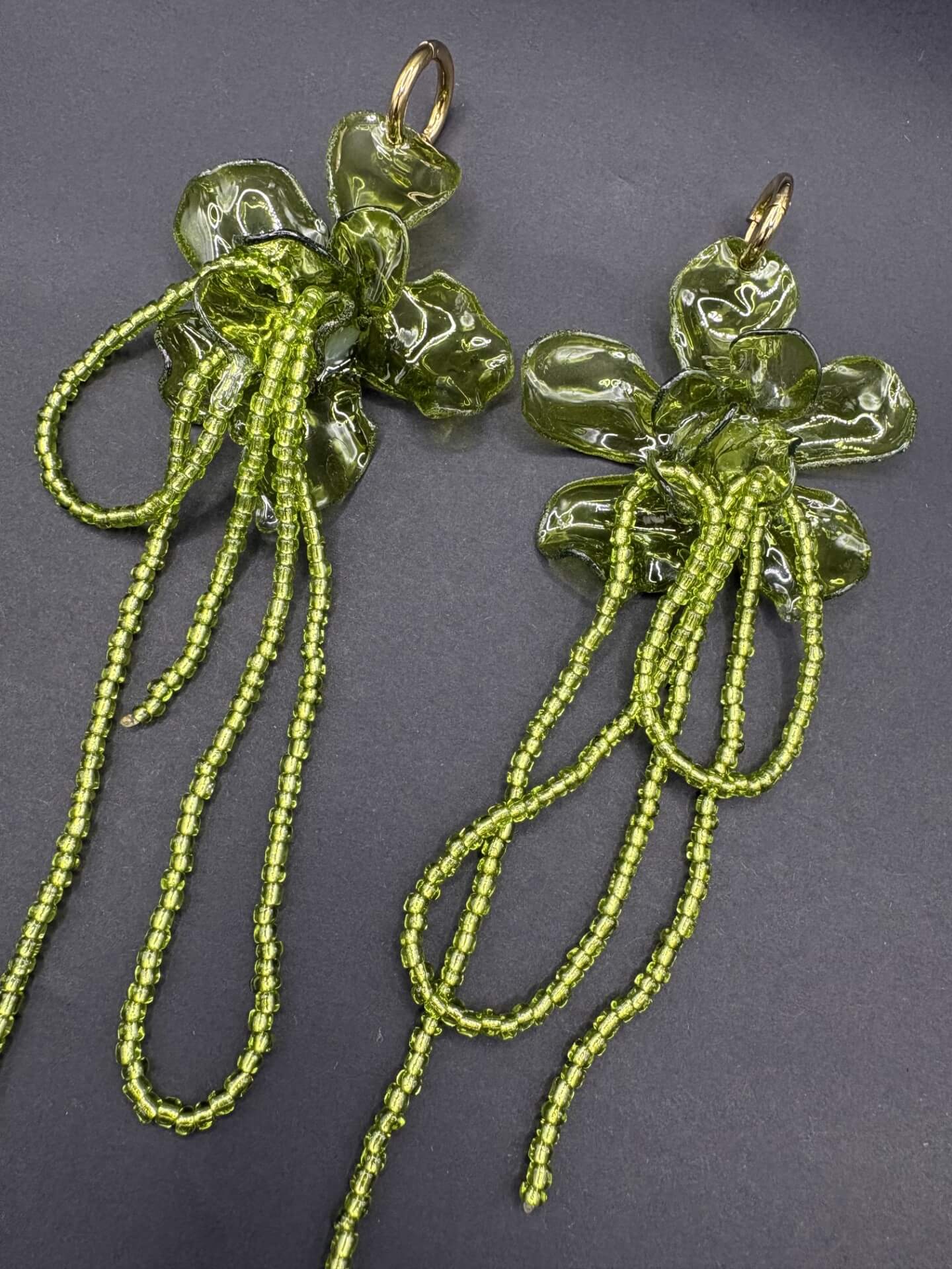 Pendientes Amaranto Oliva Largos