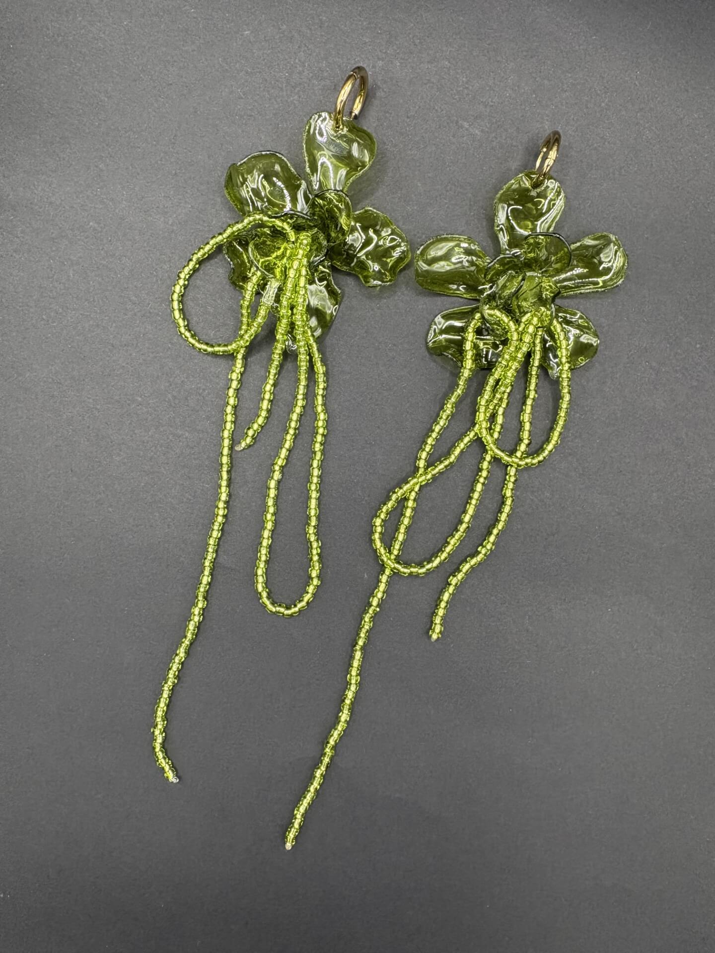 Pendientes Amaranto Oliva Largos