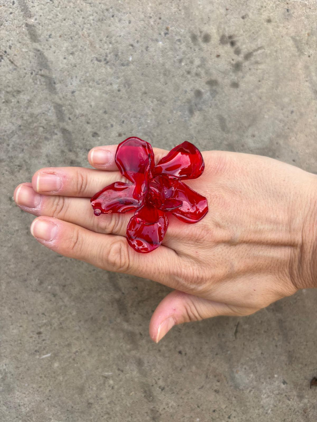 Anillo Flor Rojo