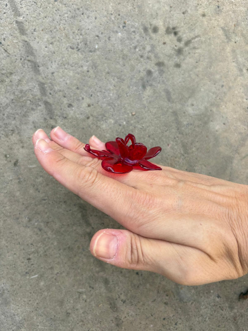 Anillo Flor Rojo