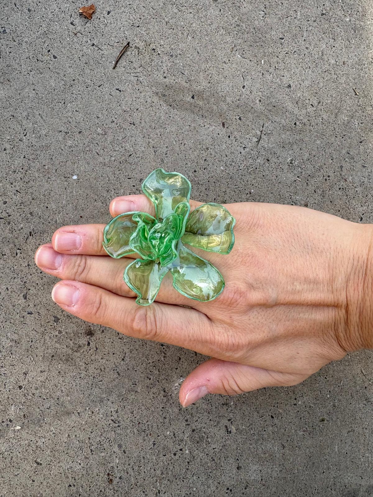 Anillo Flor Verde