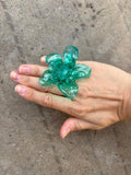 Anillo Flor grande Aguamarina