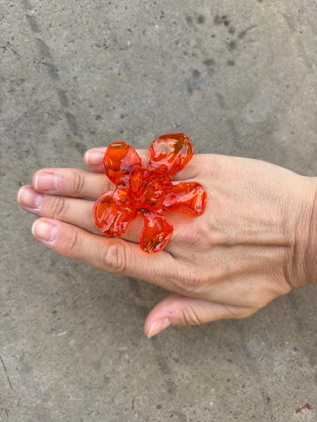 Anillo Flor grande Naranja