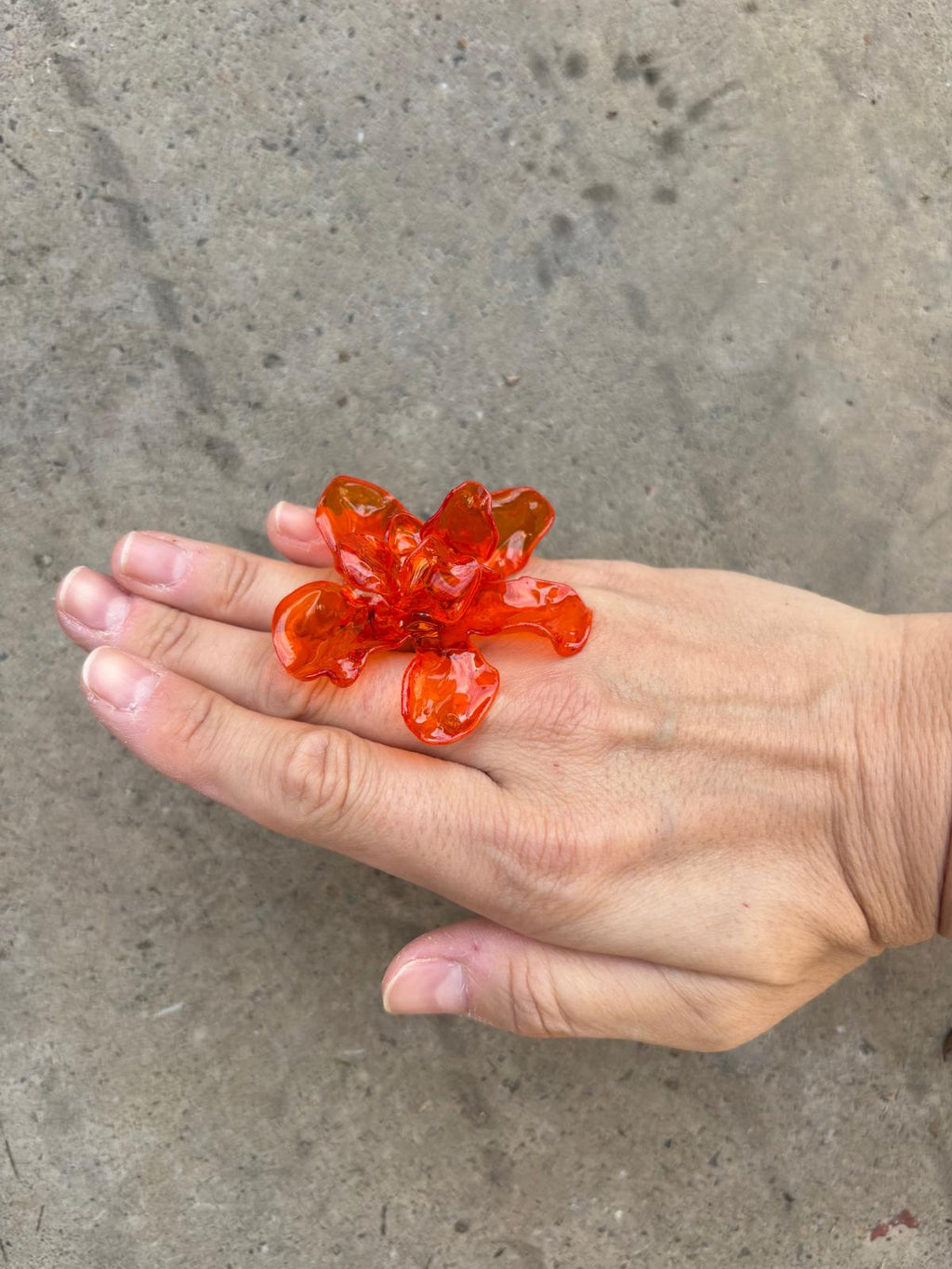 Anillo Flor grande Naranja
