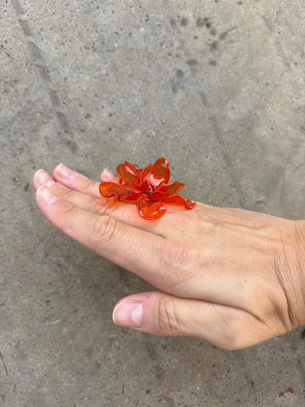 Anillo Flor grande Naranja