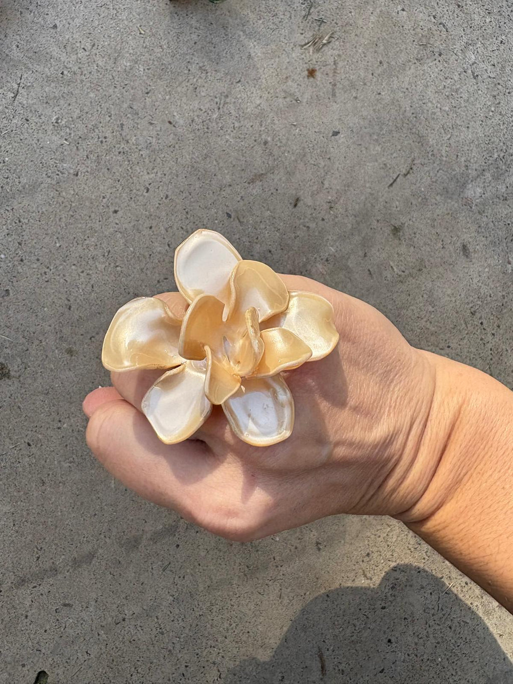 Anillo Magnolia nacar Beige