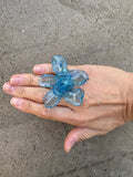 Anillo flor azul