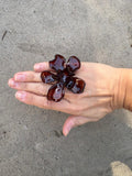 Anillo flor marrón