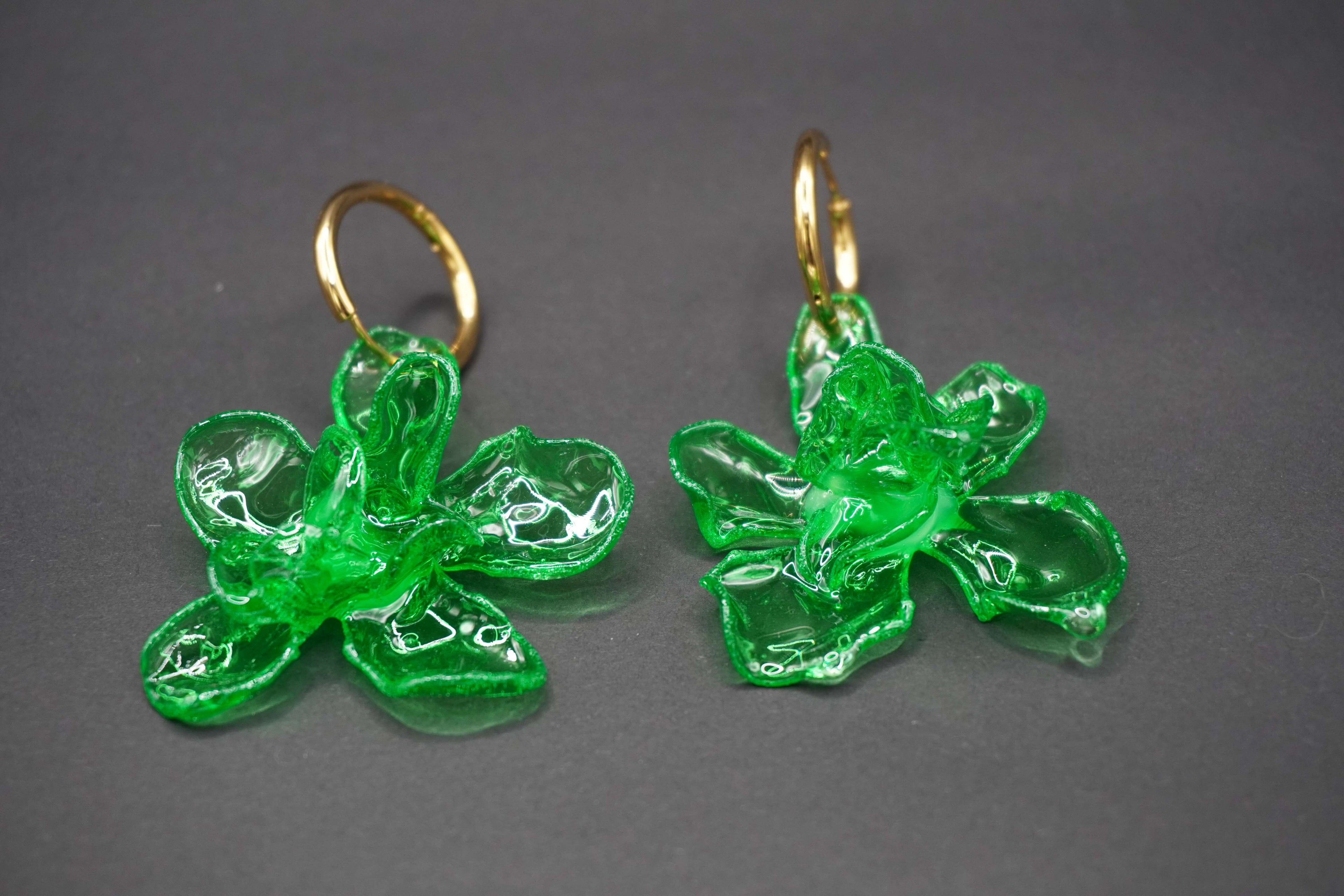 Pendientes Magnolia verde