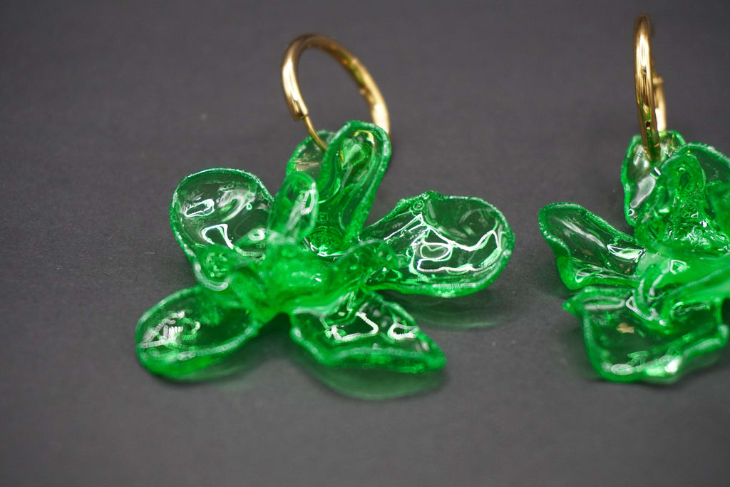 Pendientes Magnolia verde