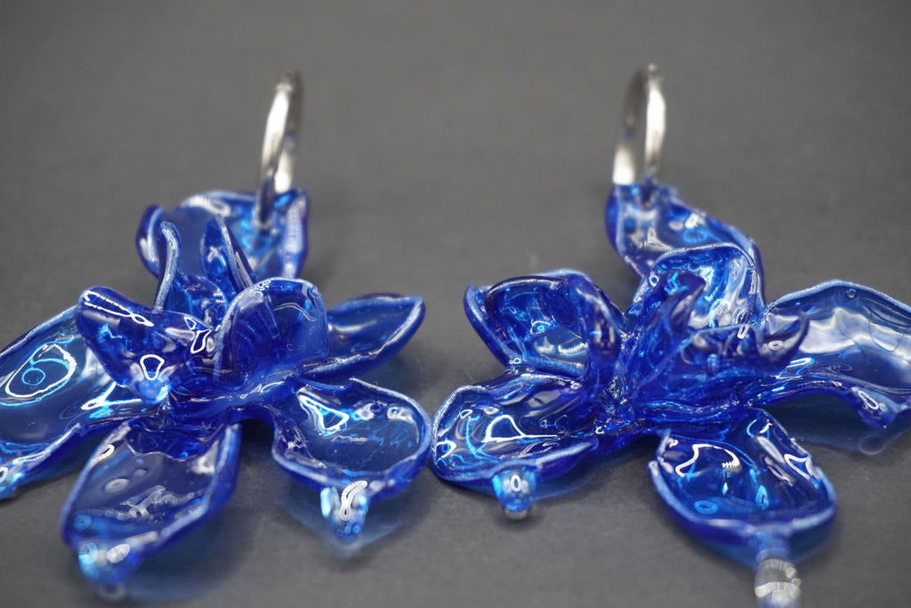 Pendientes Magnolia Azul marino