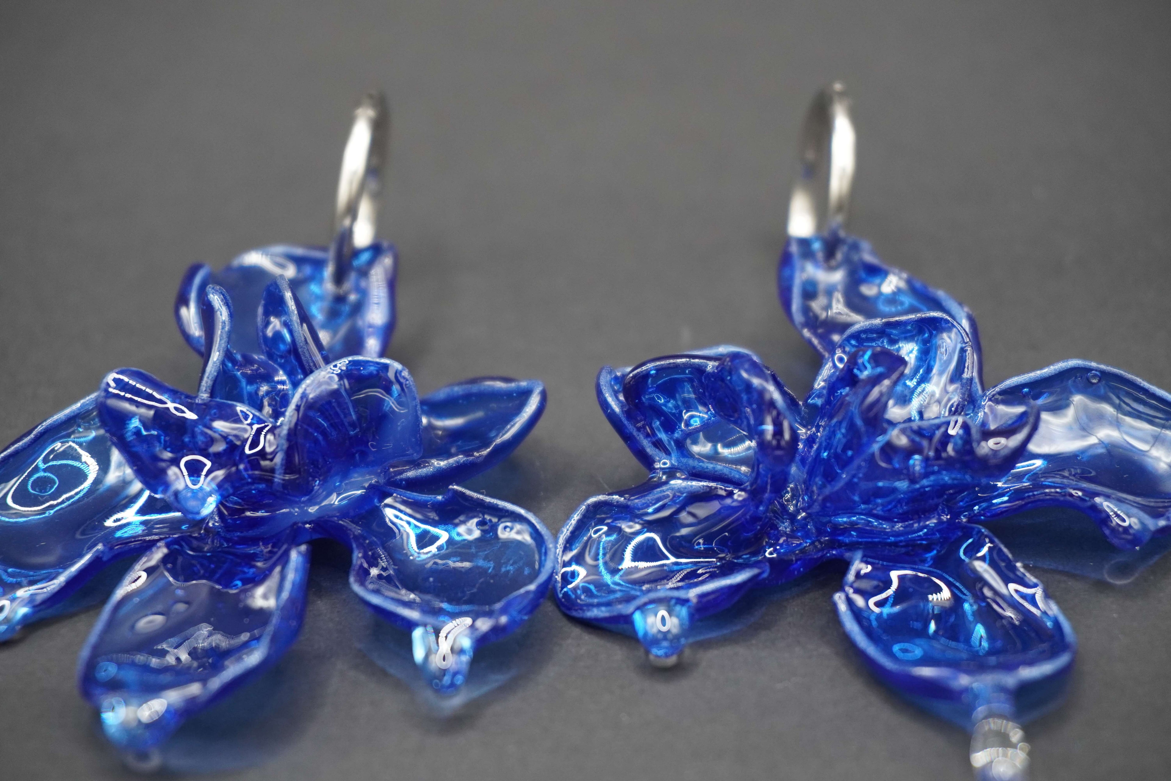 Pendientes Magnolia Azul marino