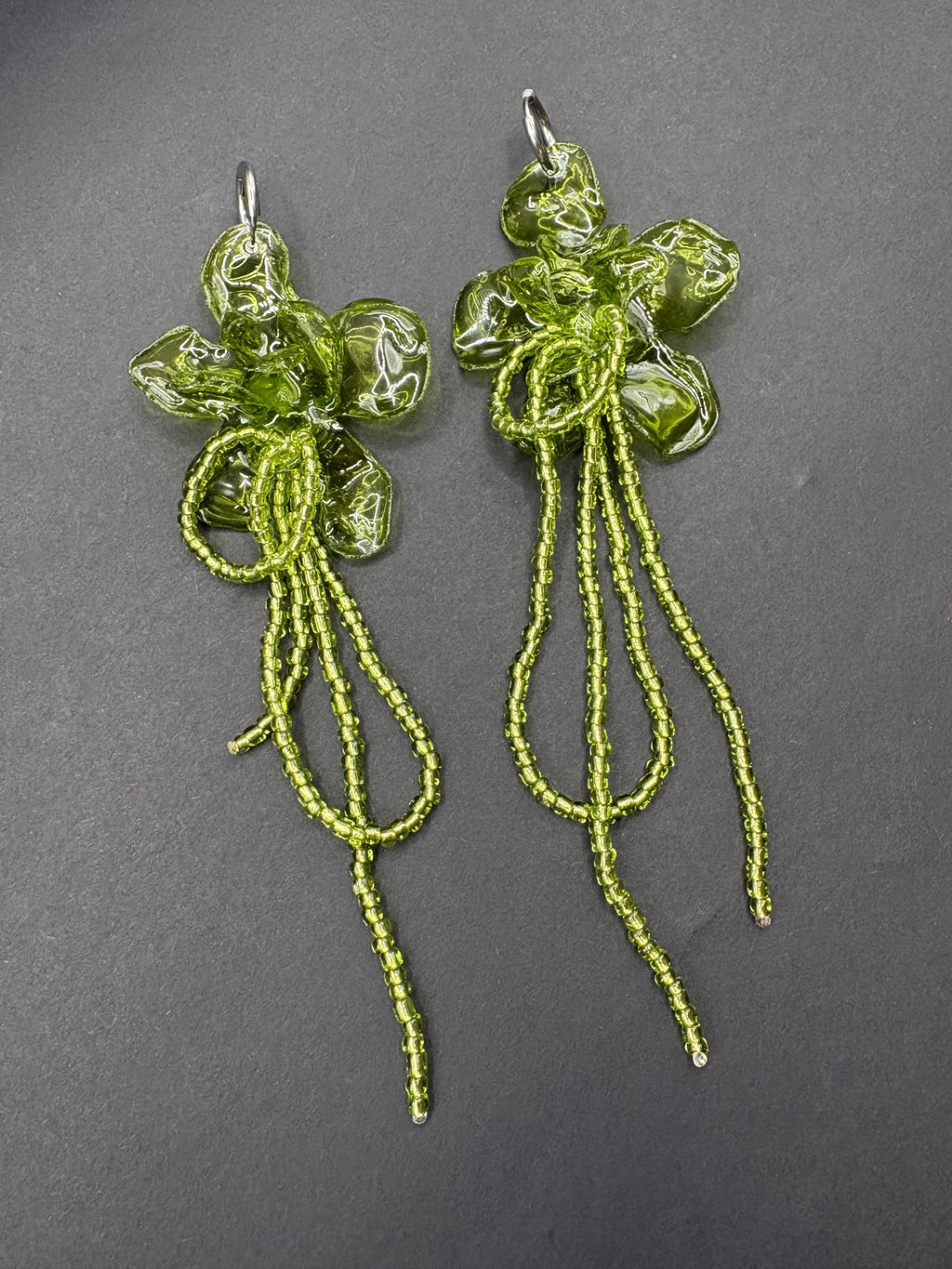 Pendientes Amaranto Verde Oliva