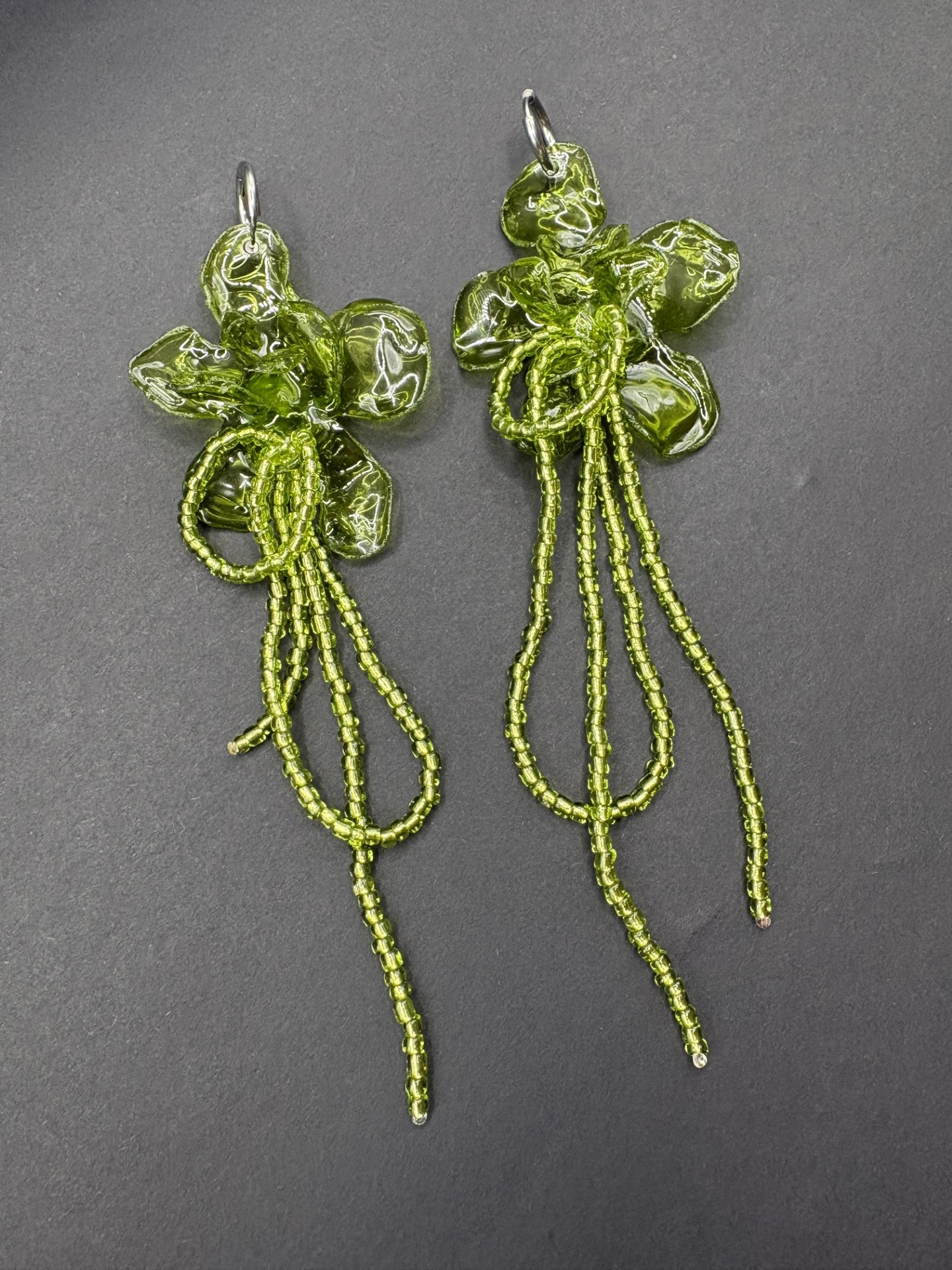 Pendientes Amaranto Verde Oliva