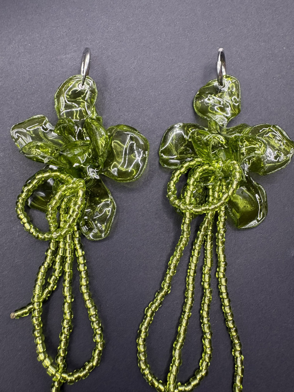 Pendientes Amaranto Verde Oliva