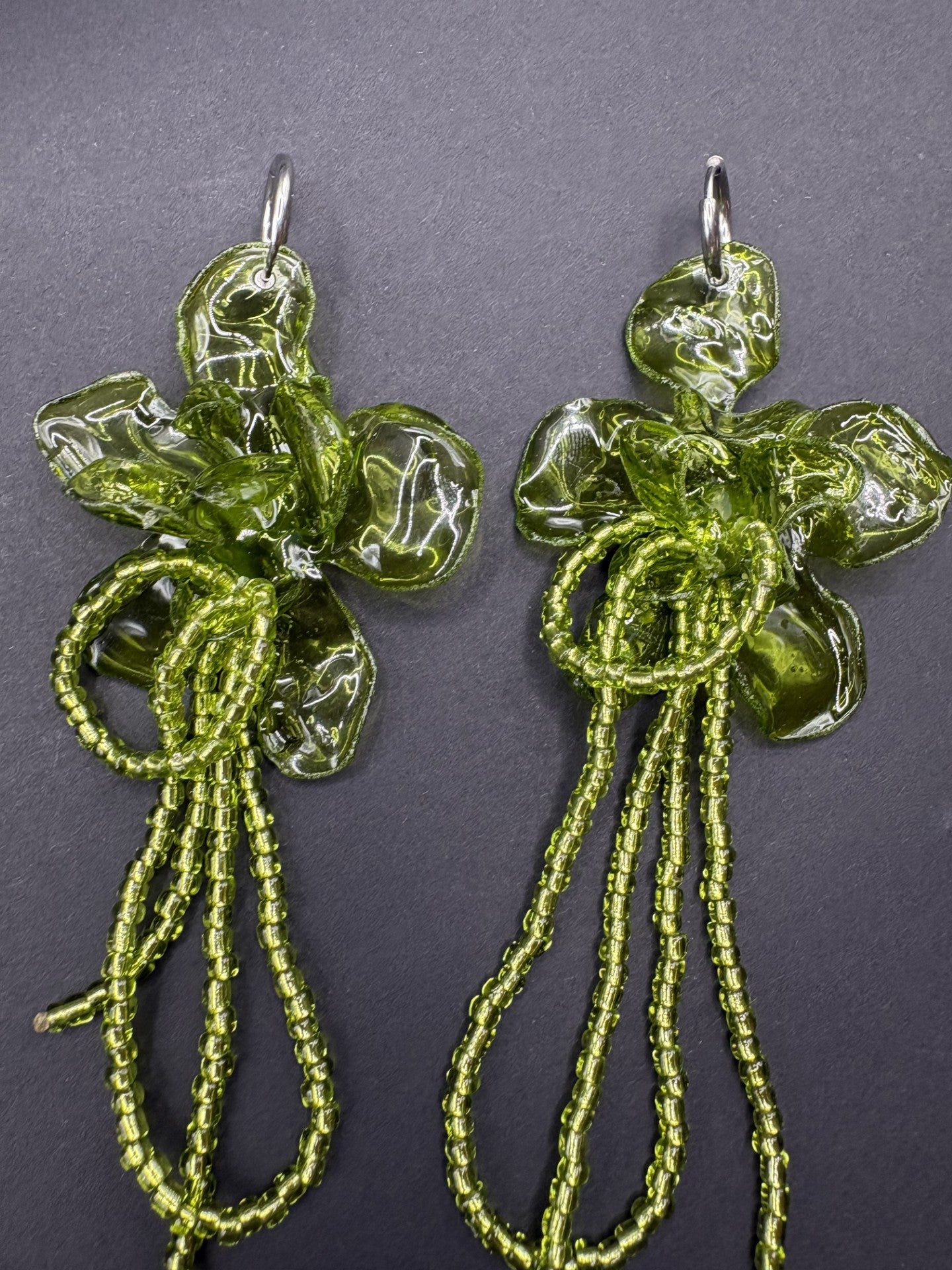 Pendientes Amaranto Verde Oliva