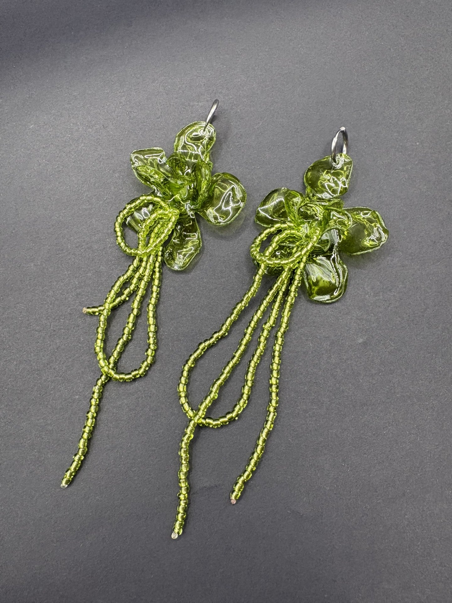 Pendientes Amaranto Verde Oliva