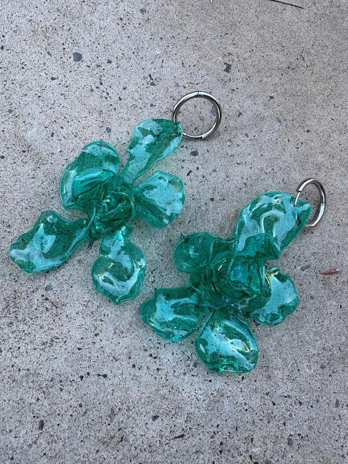 Pendientes Magnolia aguamarina