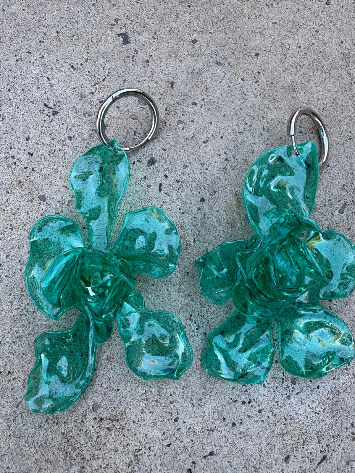 Pendientes Magnolia aguamarina