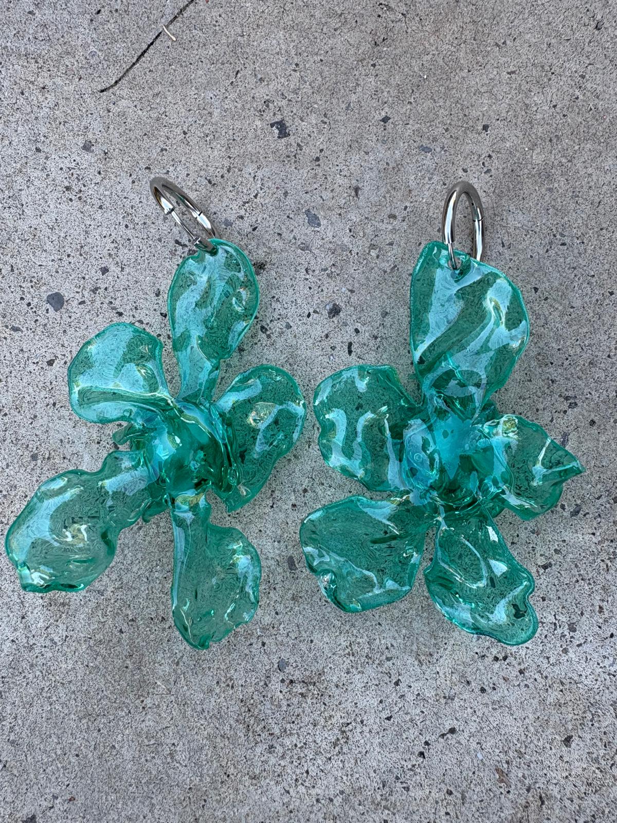 Pendientes Magnolia aguamarina