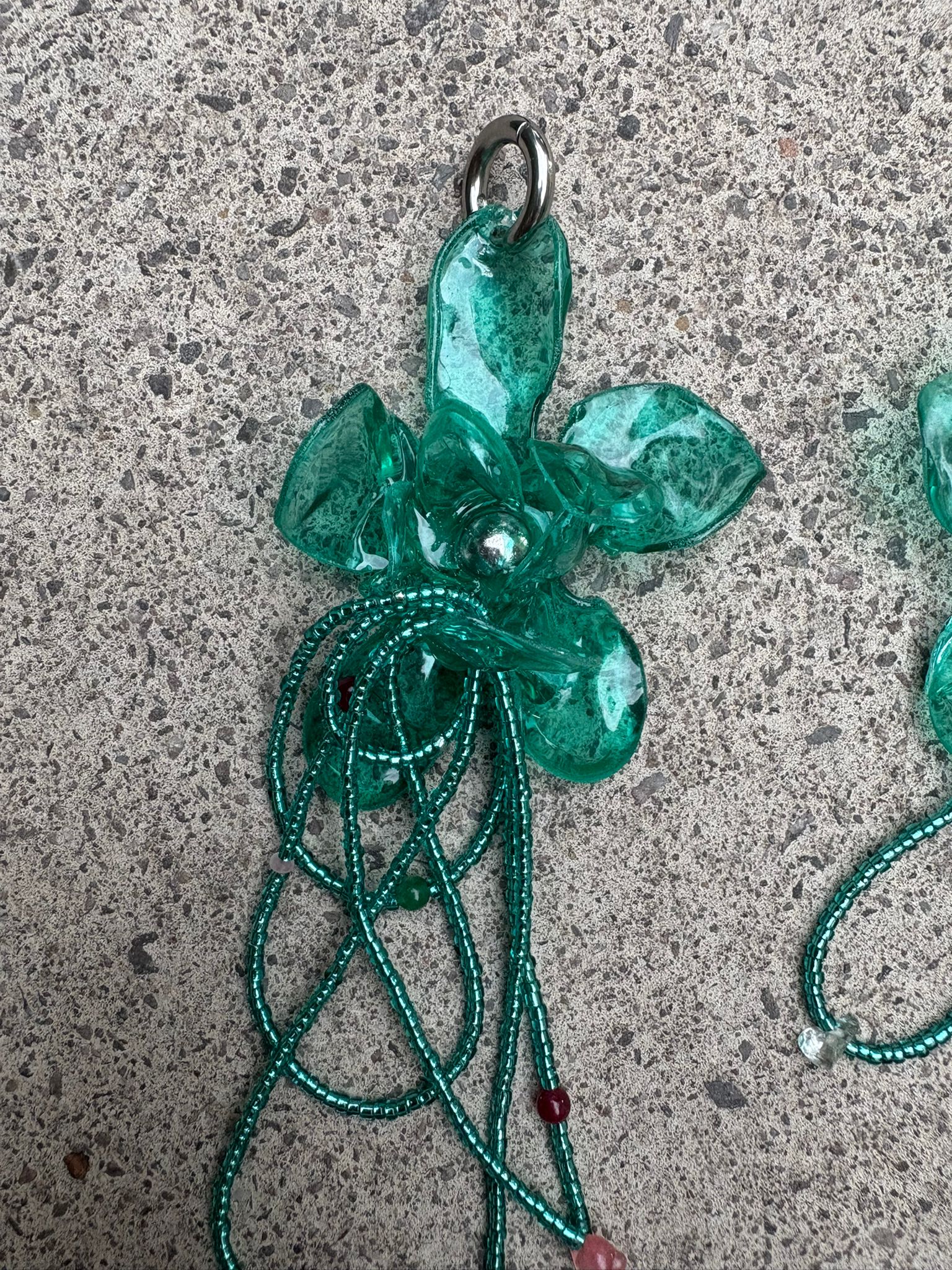 Pendientes flor aguamarina