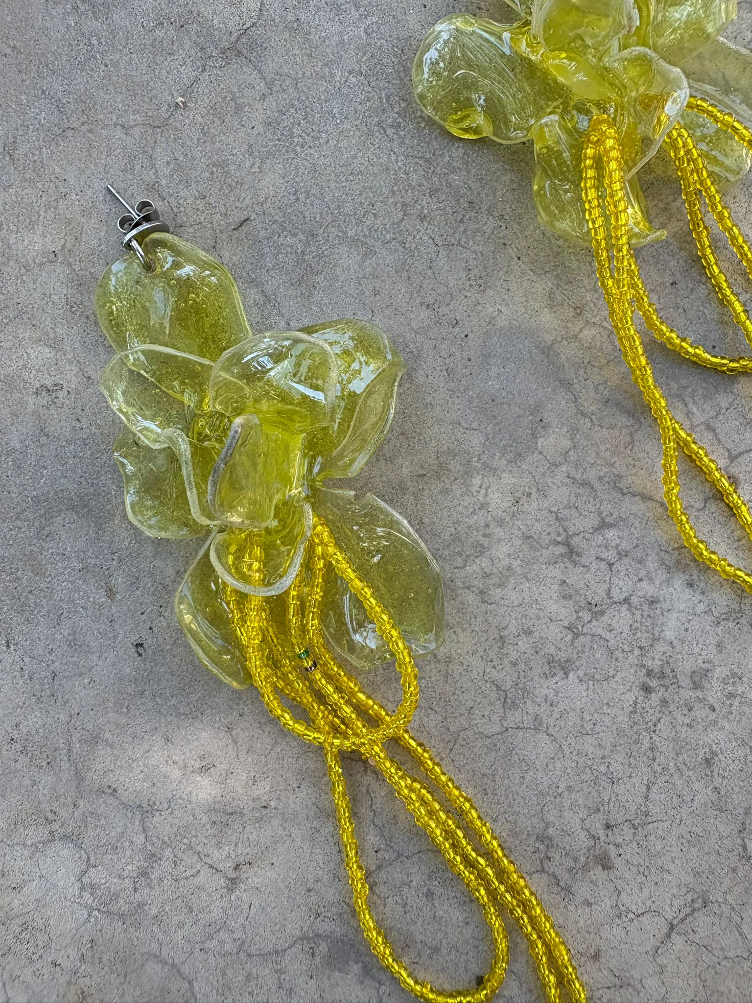 Pendientes flor amarillo