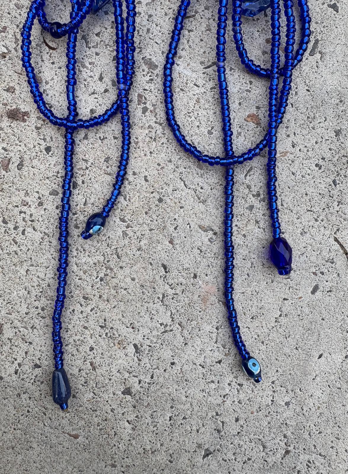 Pendientes_flor_azul marino