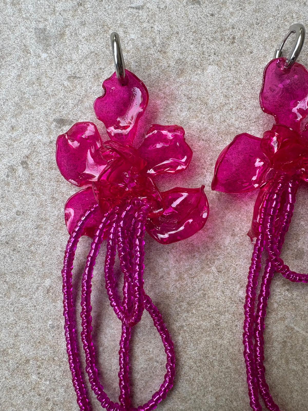 Pendientes_flor_fucsya