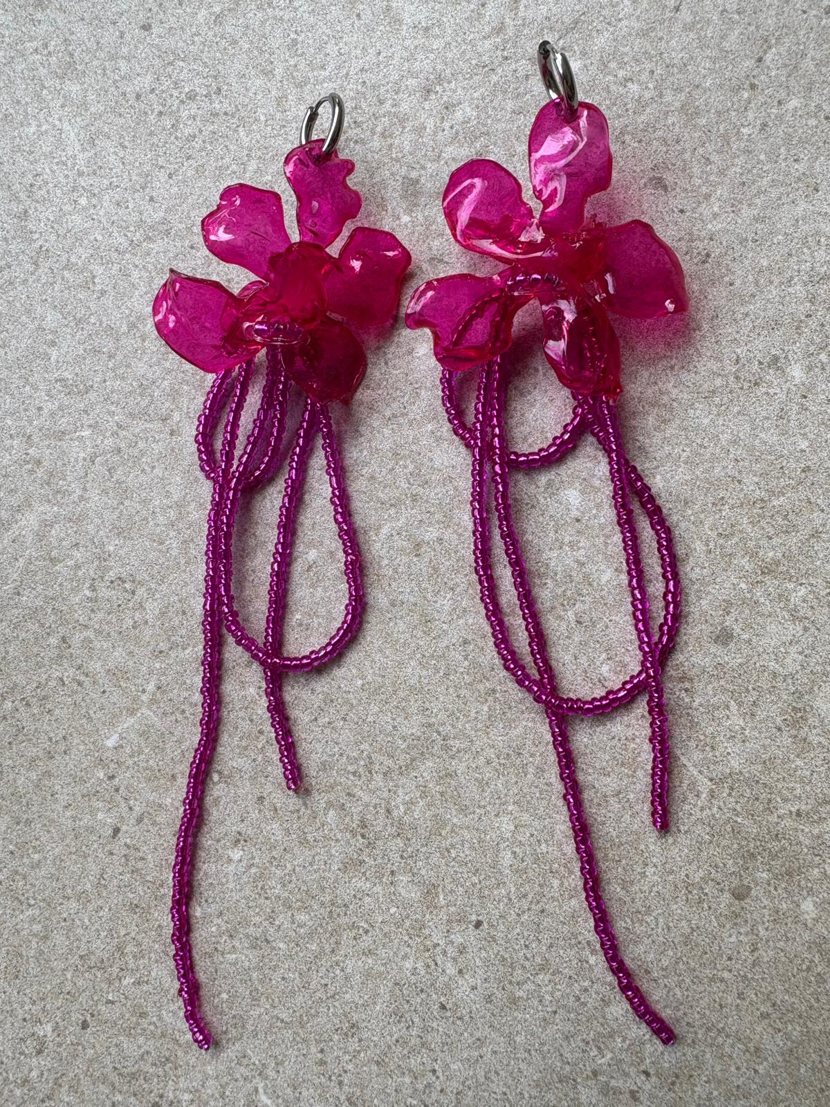 Pendientes_flor_fucsya