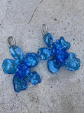 Pendientes flor grande azul