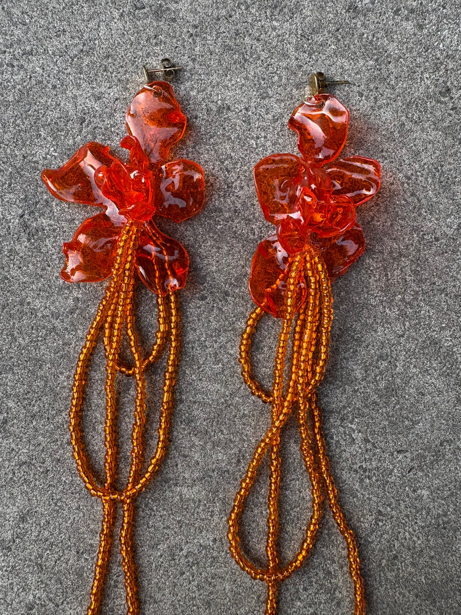 Pendientes_flor_naranja