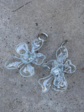 Pendientes flor transparente grandes