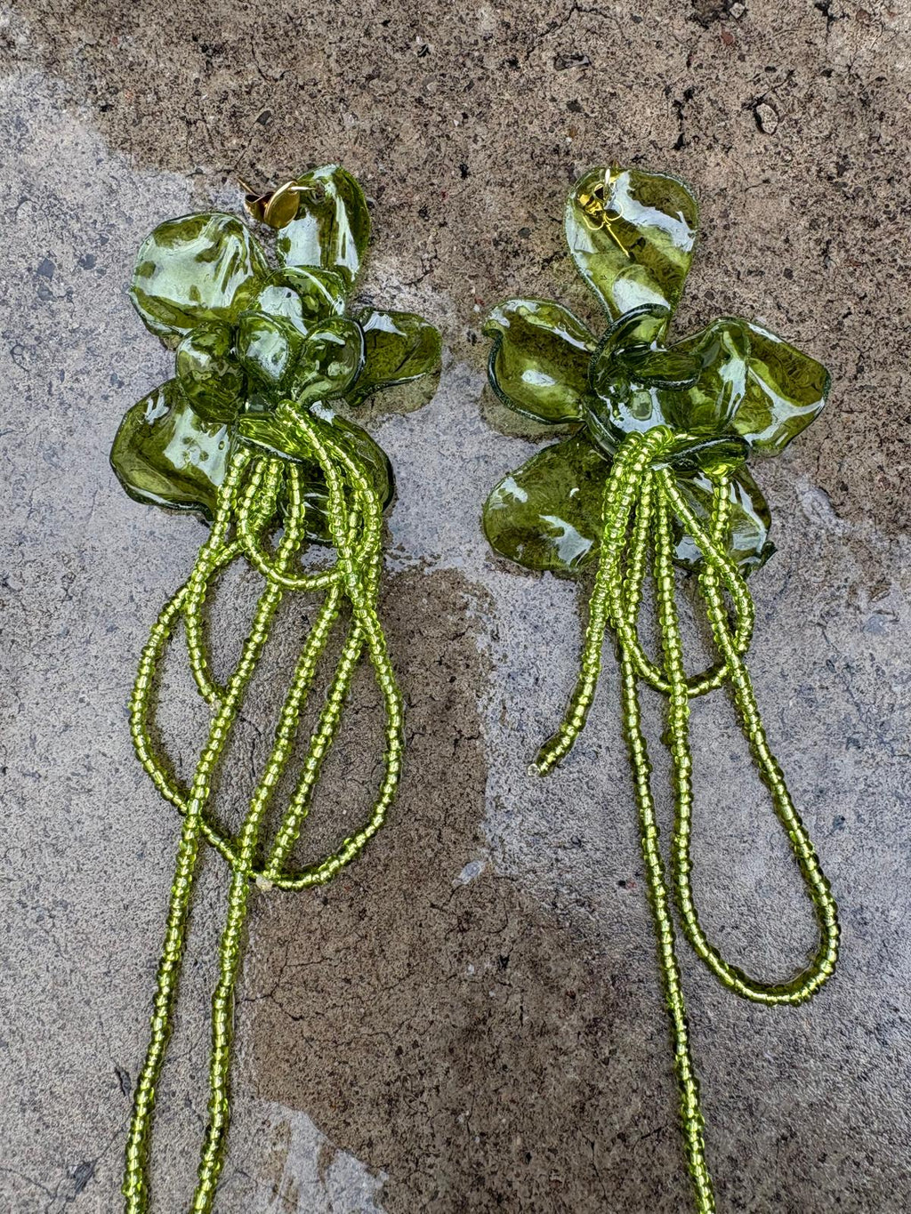 Pendientes_flor_verde Oliva