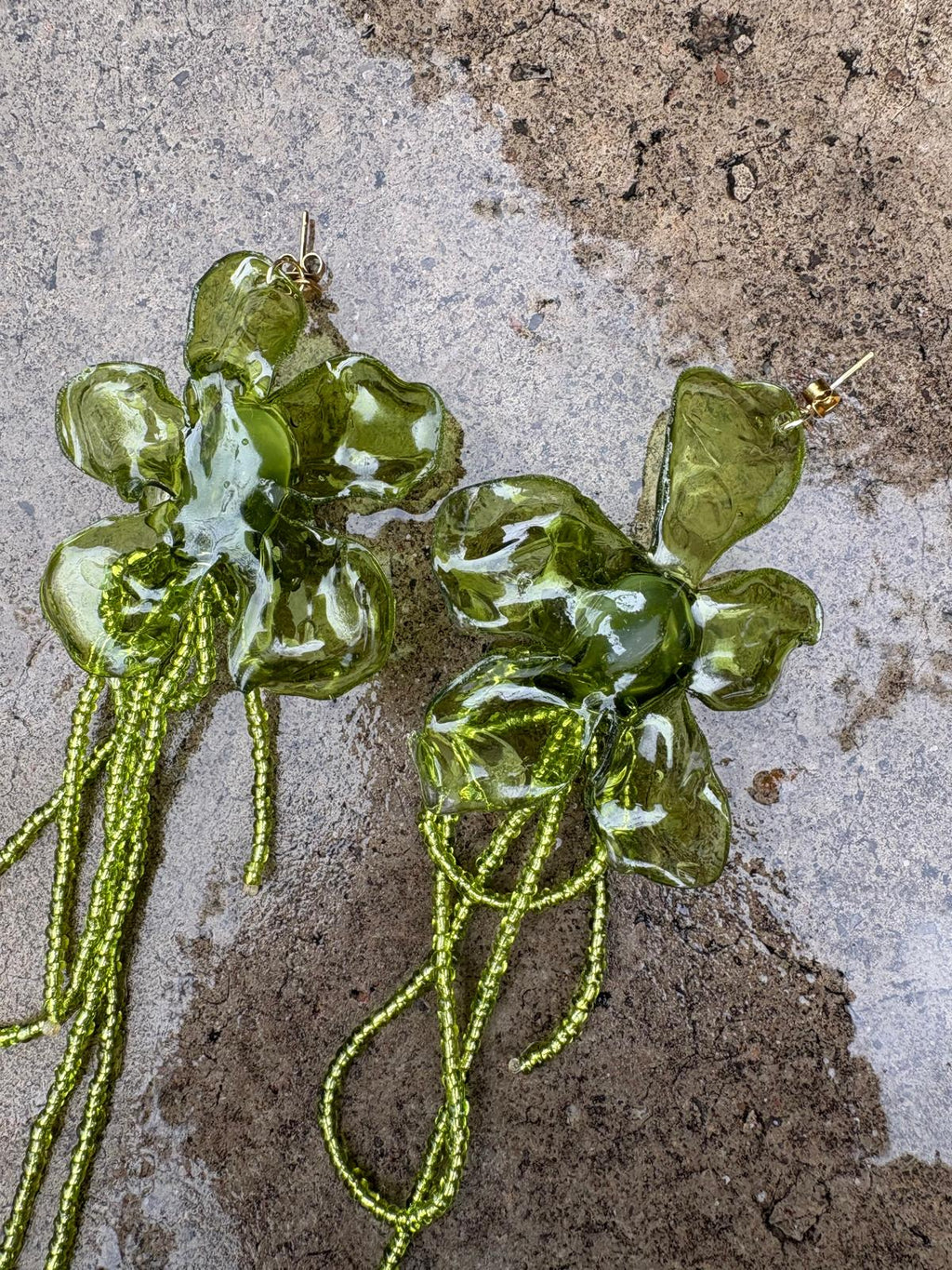 Pendientes_flor_verde Oliva