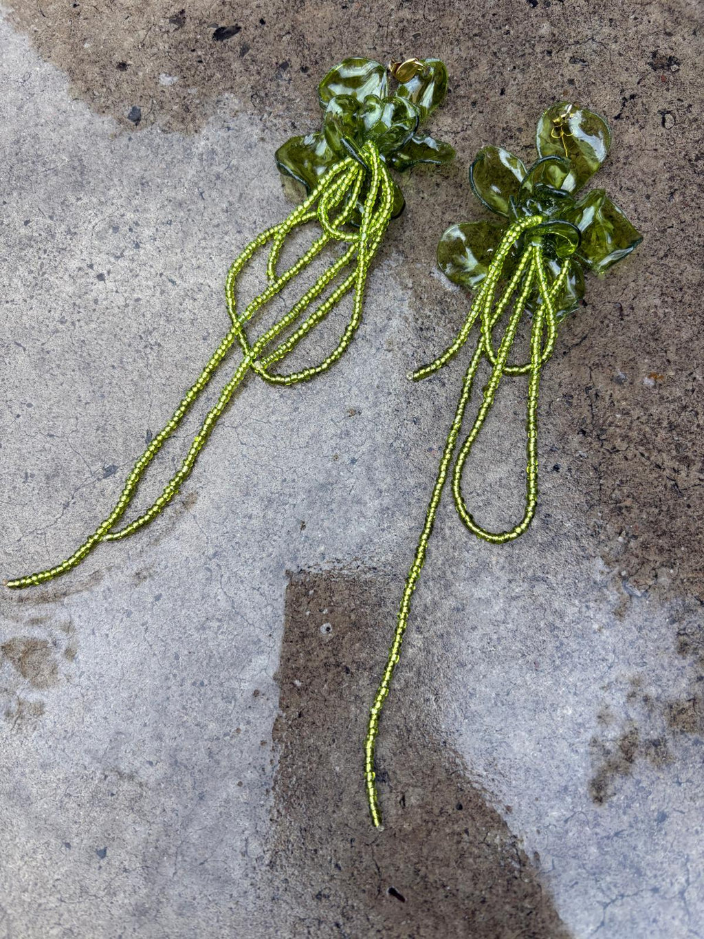 Pendientes_flor_verde Oliva