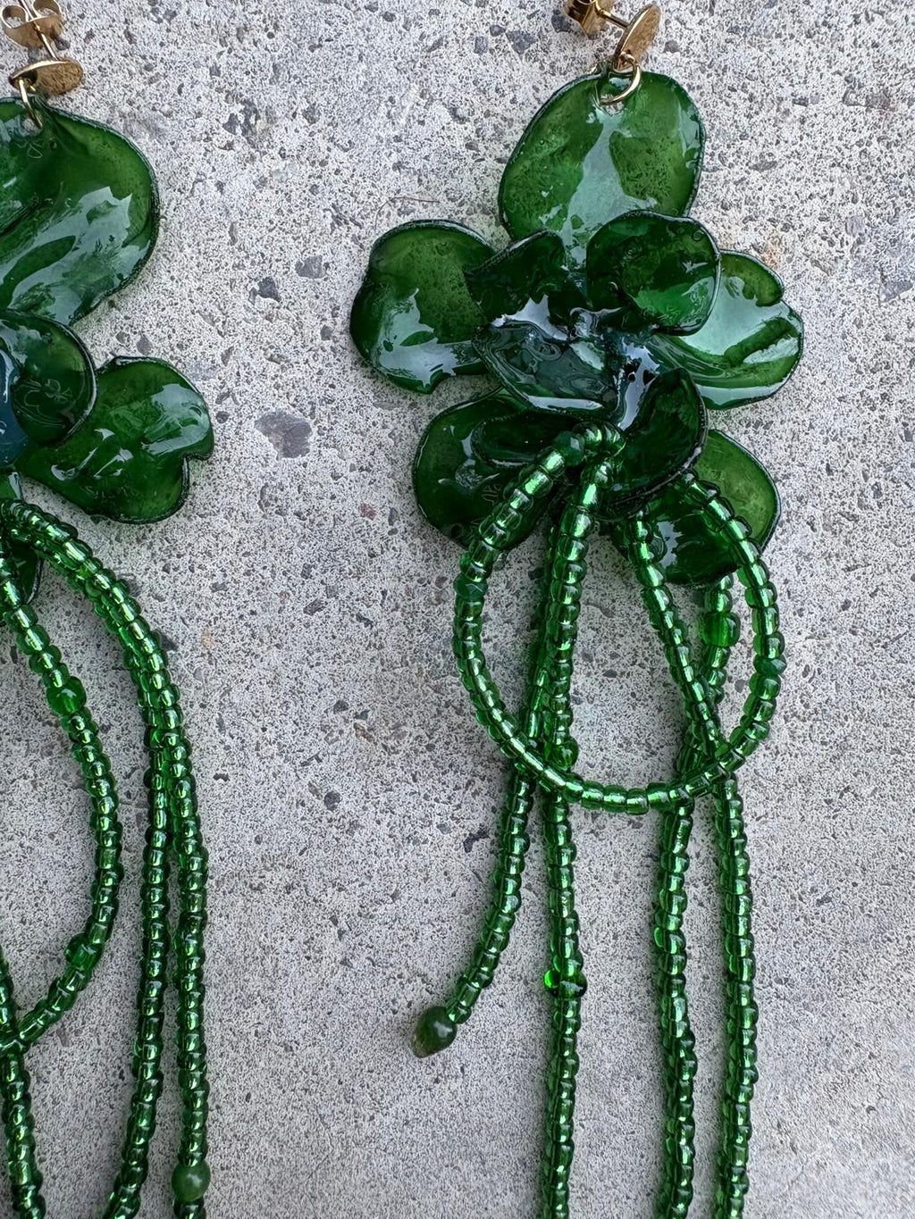 Pendientes_flor_verde oscuro