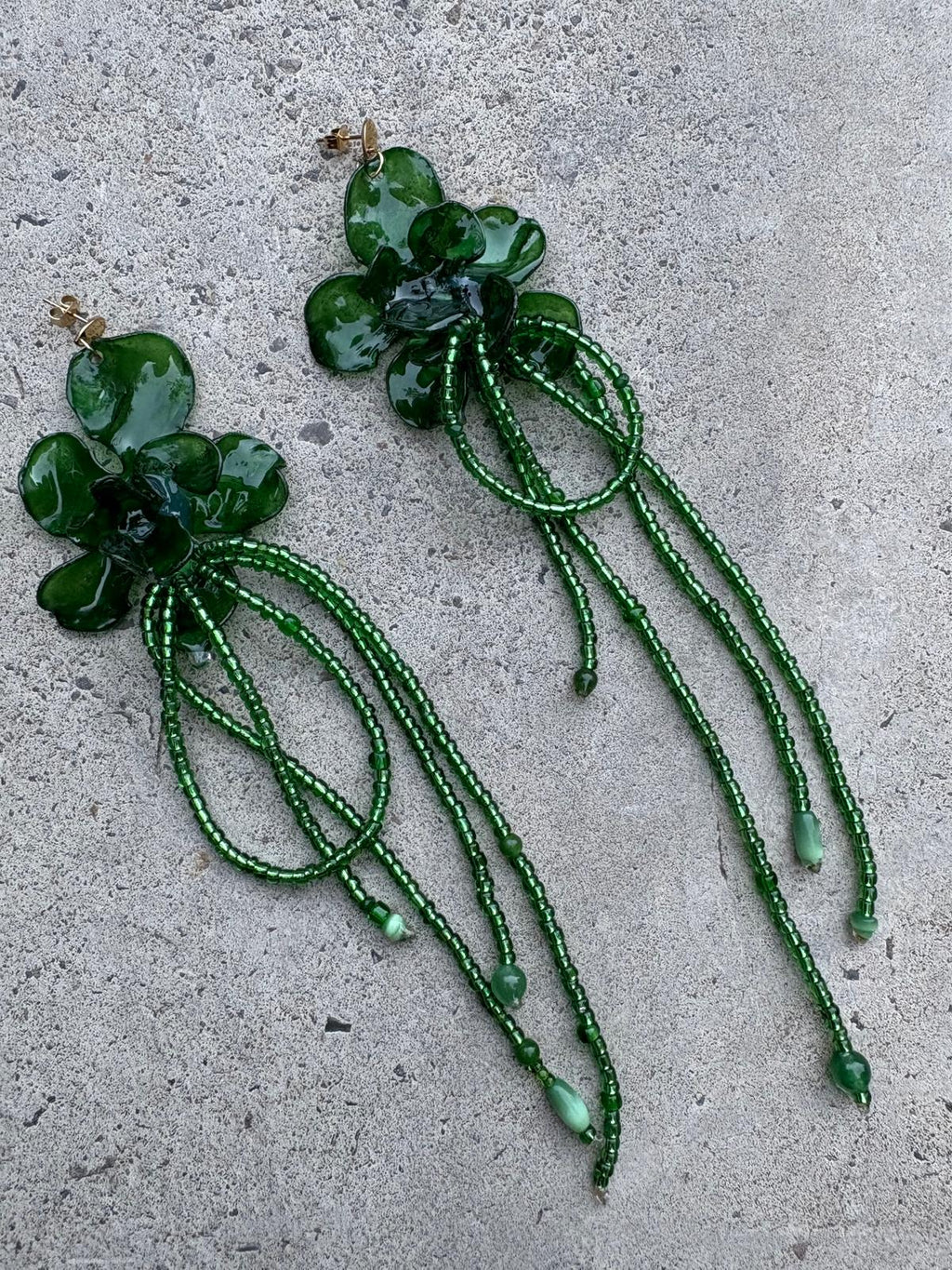 Pendientes_flor_verde oscuro