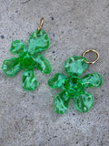 Pendientes grandes flor verde