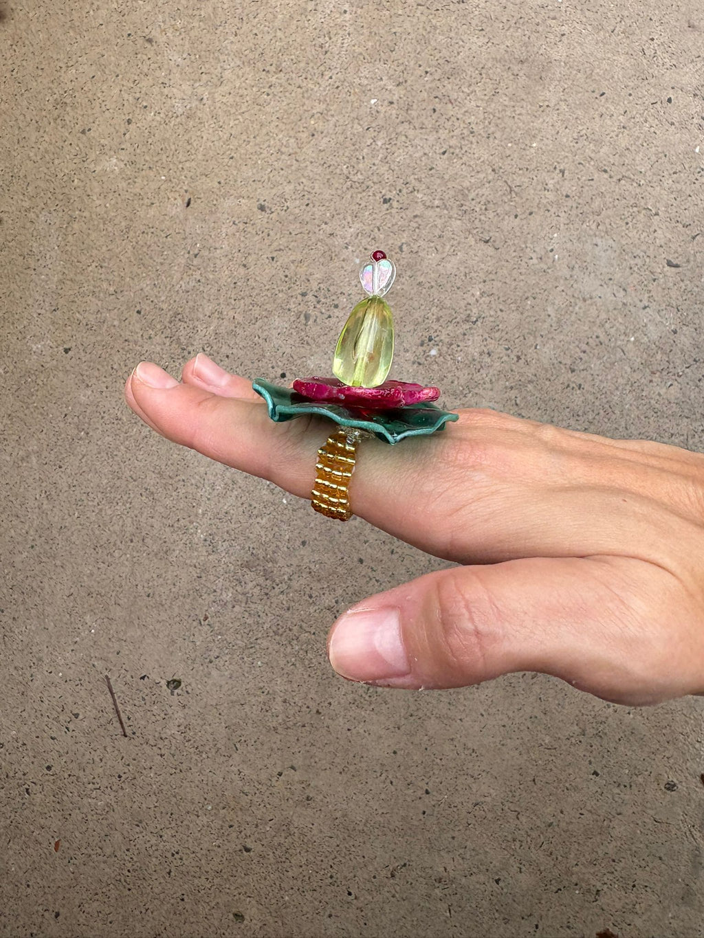 Anillo Zinnia aguamarina