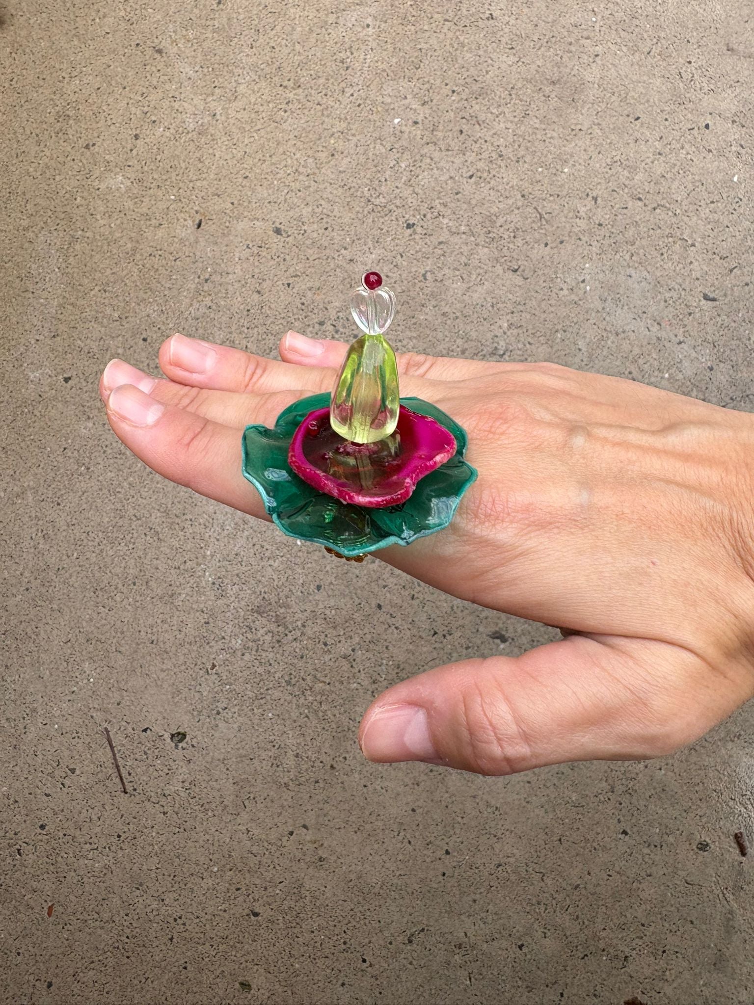 Anillo Zinnia aguamarina