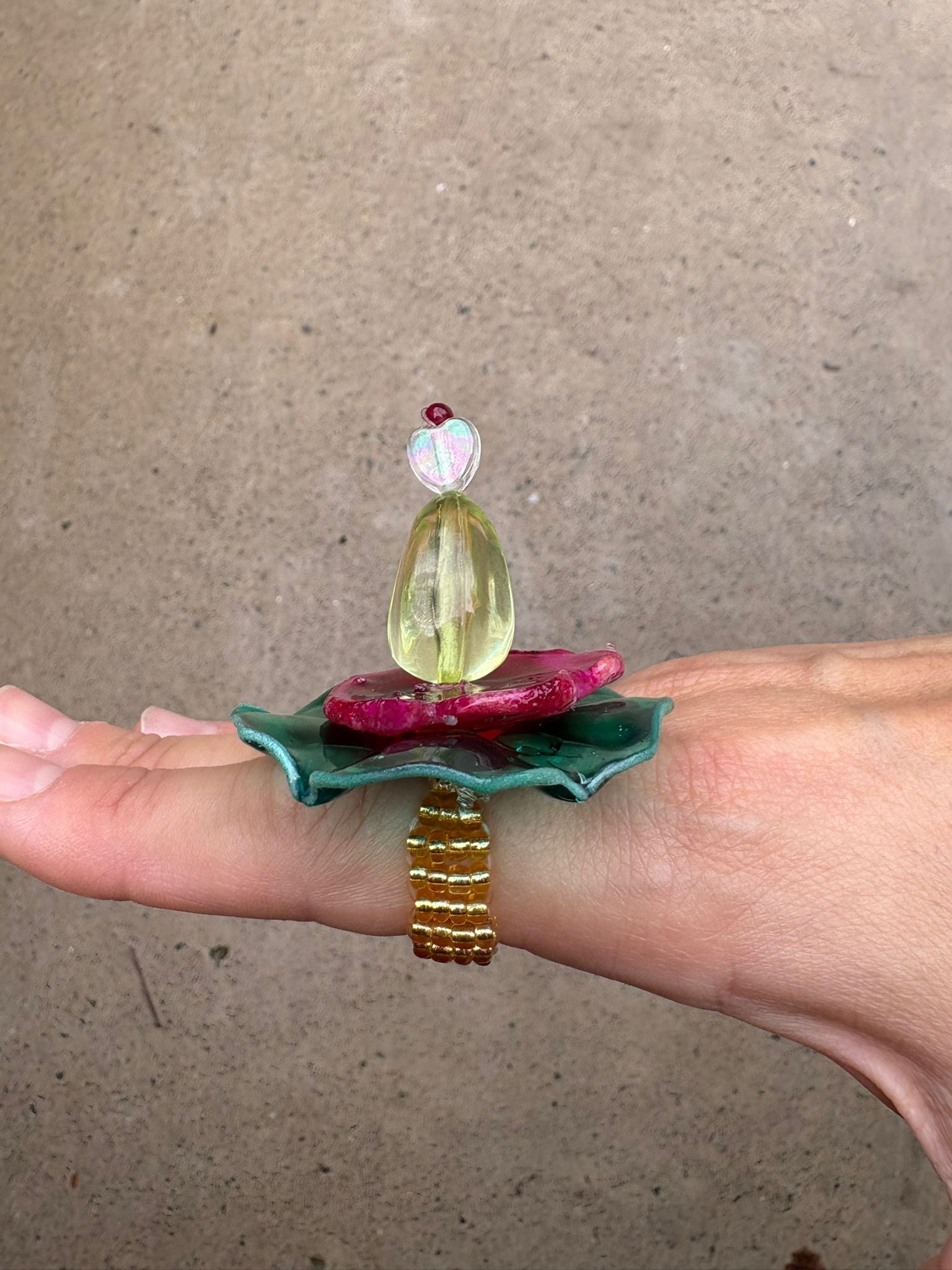 Anillo Zinnia aguamarina