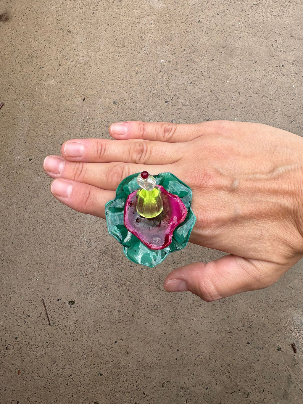 Anillo Zinnia aguamarina