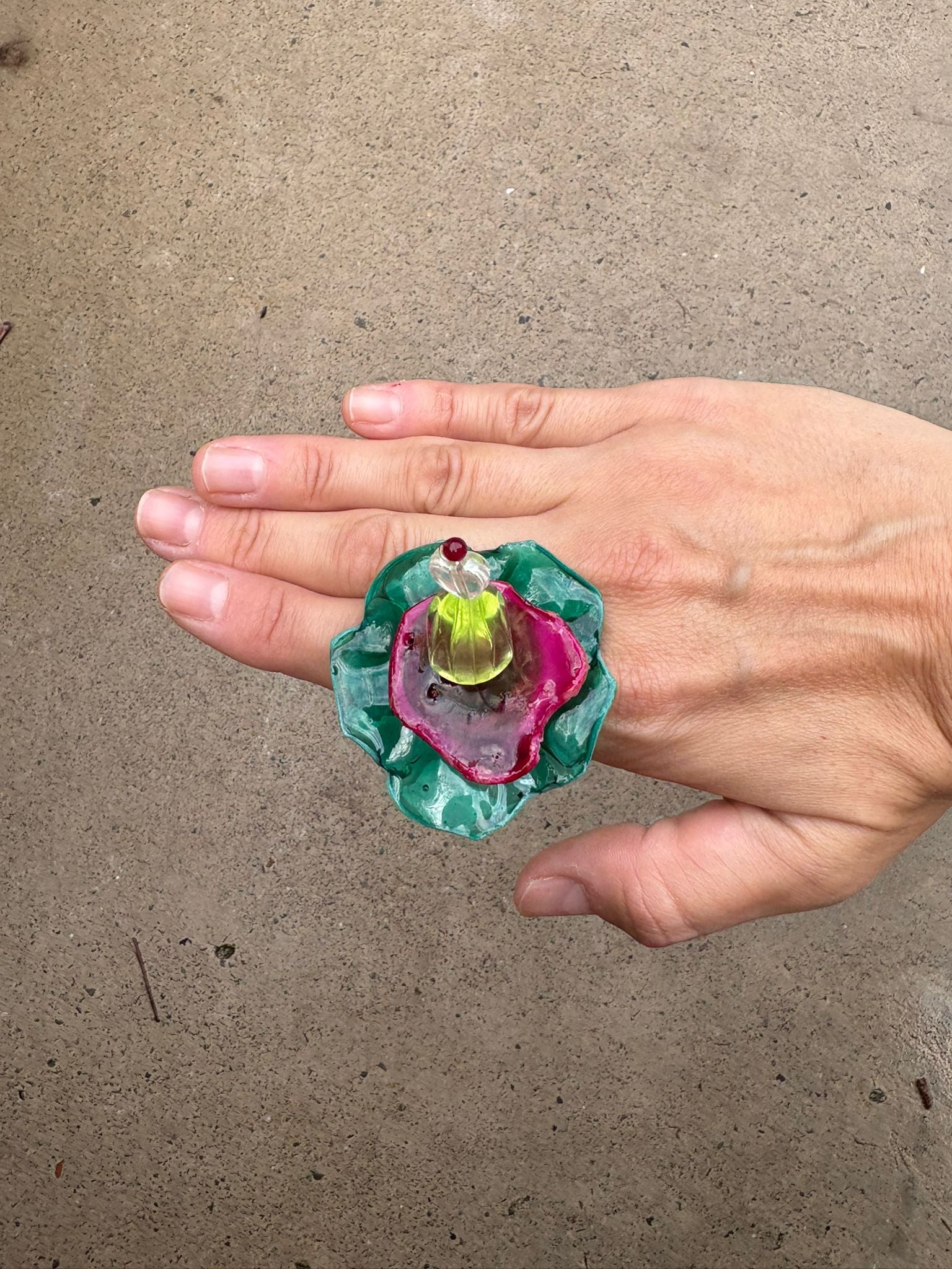 Anillo Zinnia aguamarina