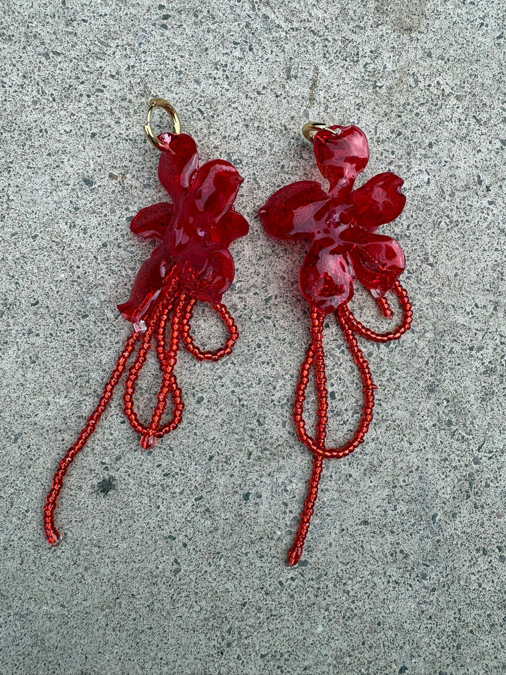 Pendientes Amaranto Rojo