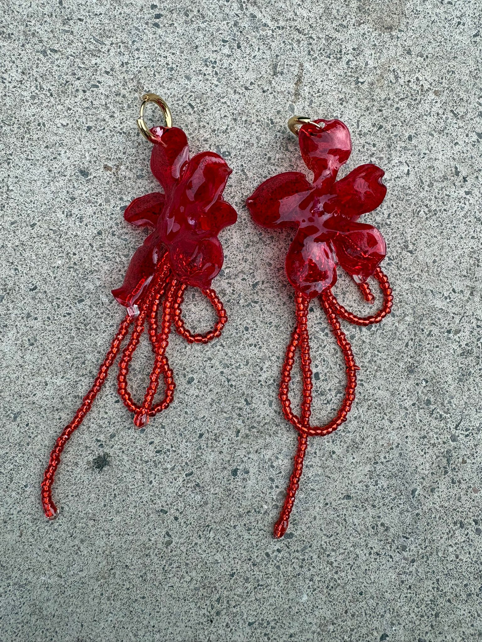 Pendientes Amaranto Rojo