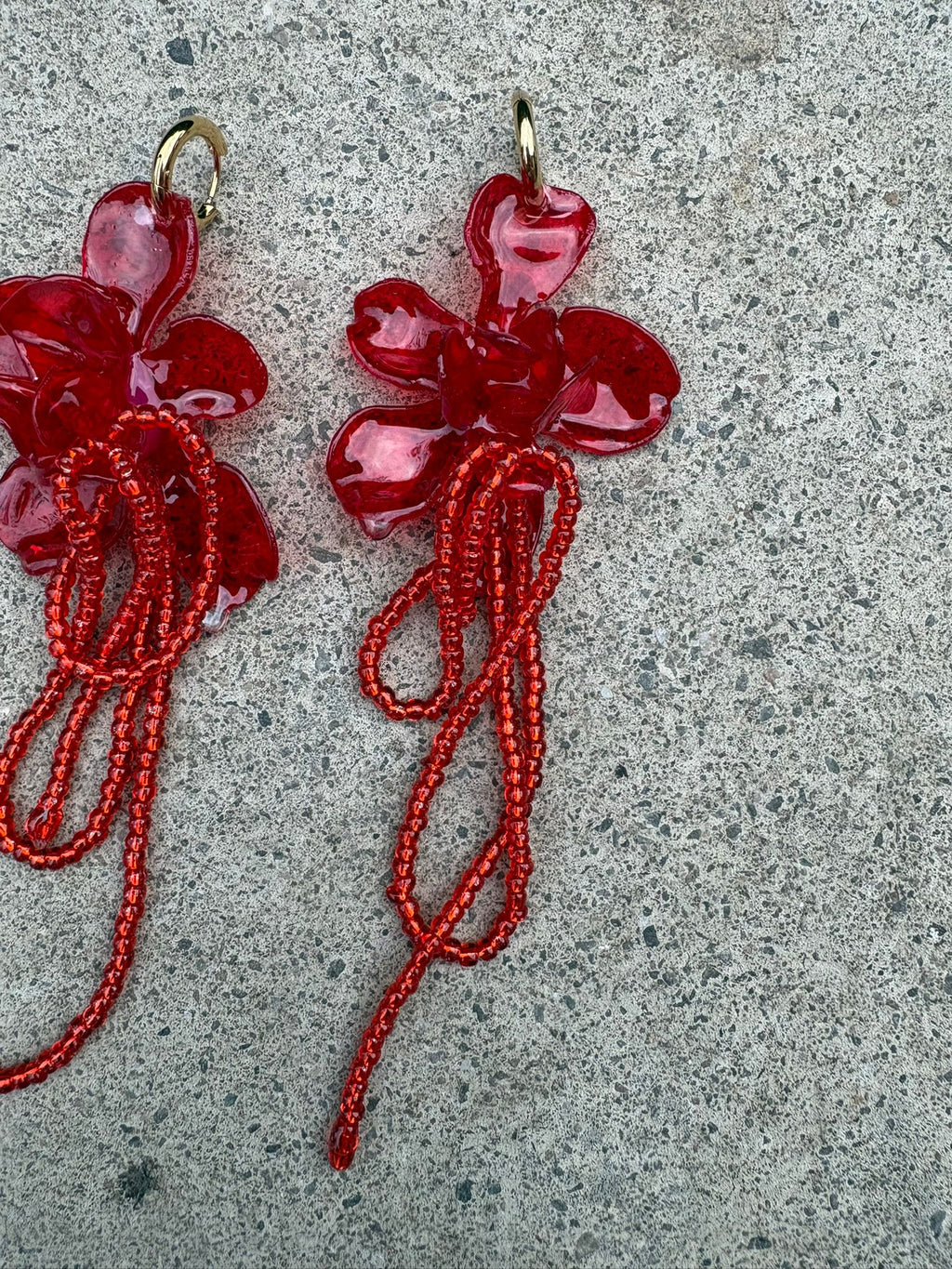 Pendientes Amaranto Rojo