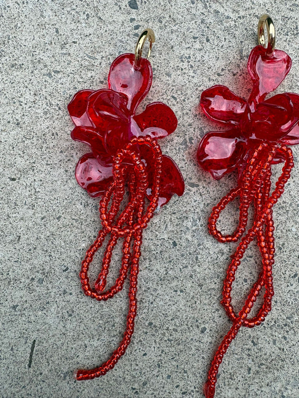 Pendientes Amaranto Rojo