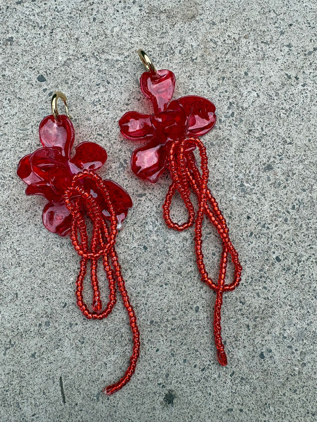 Pendientes Amaranto Rojo
