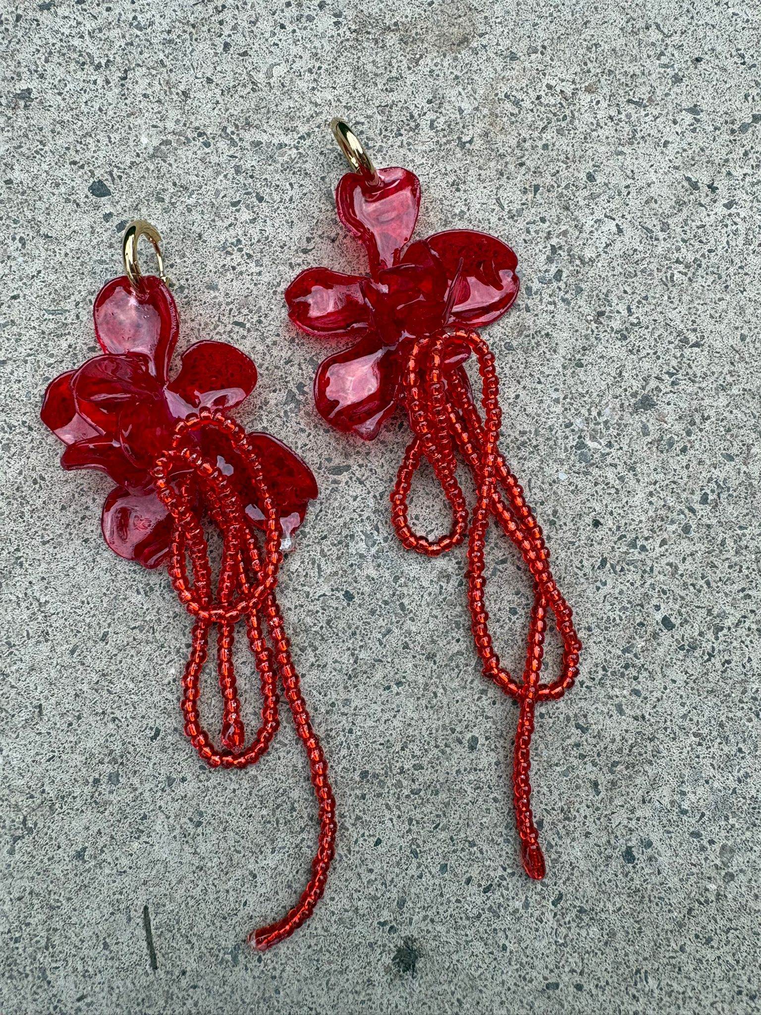 Pendientes Amaranto Rojo